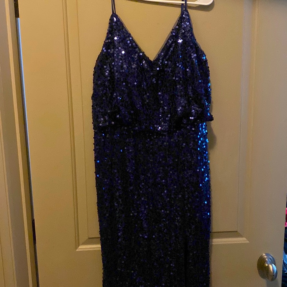 Navy Sequin Evening Gown - Never Worn, no tags. Size XL